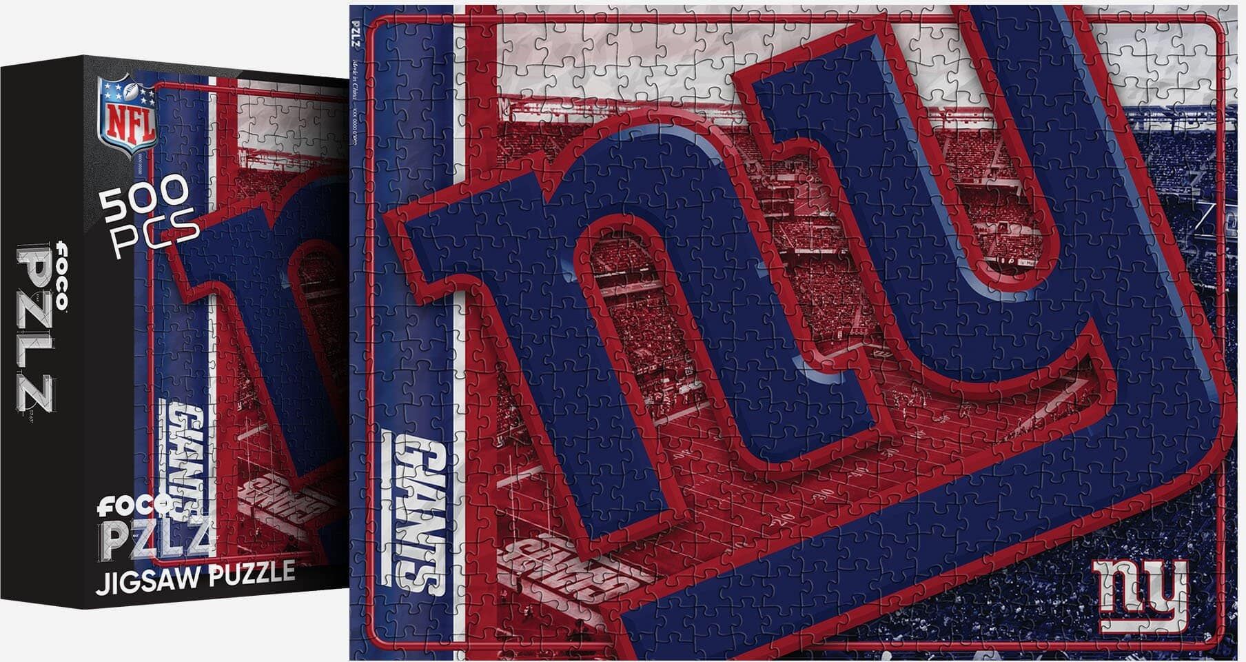 FOCO New York Giants Big Logo 500 Piece Jigsaw Puzzle PZLZ -