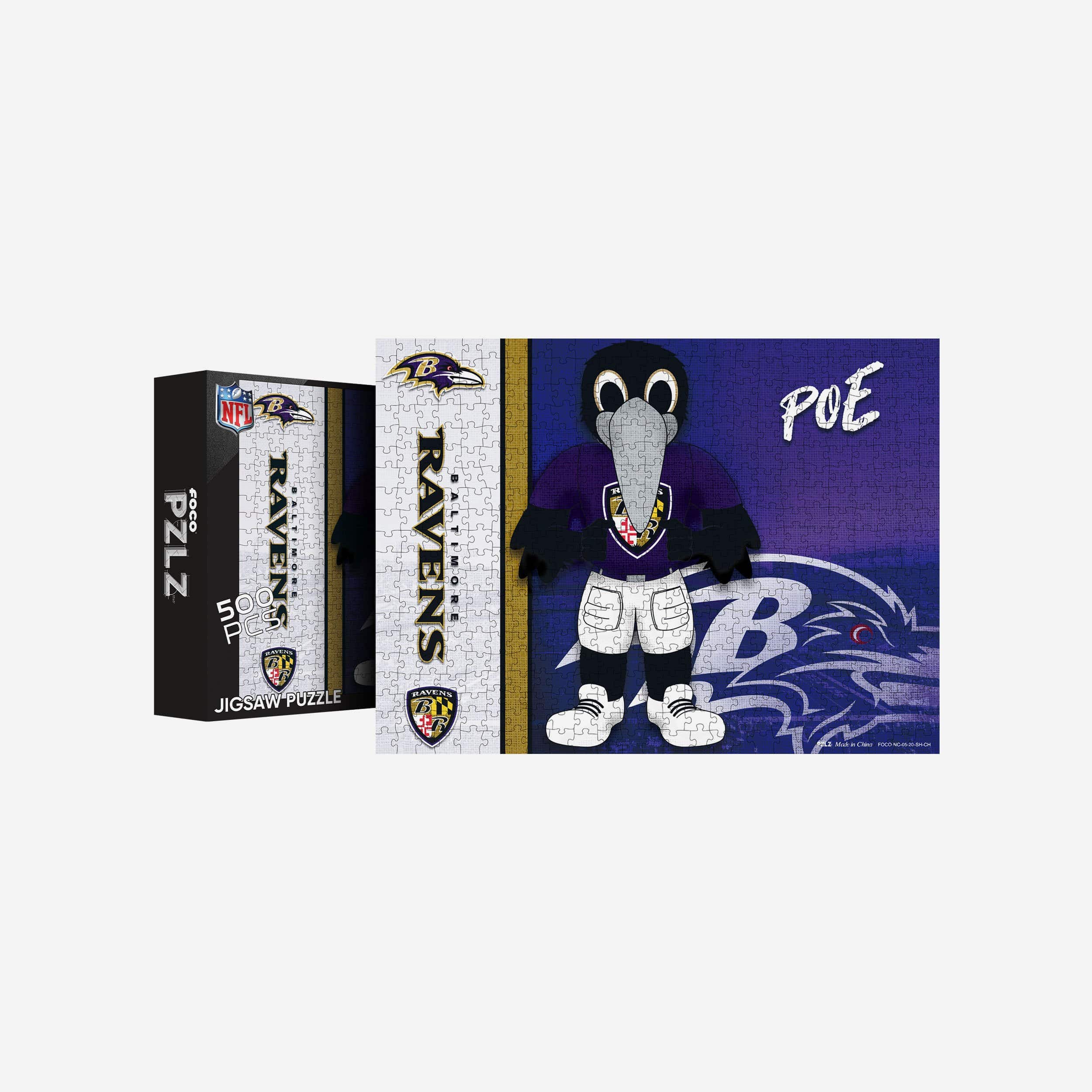 FOCO Poe Baltimore Ravens Mascot 500 Piece Jigsaw Puzzle PZLZ -