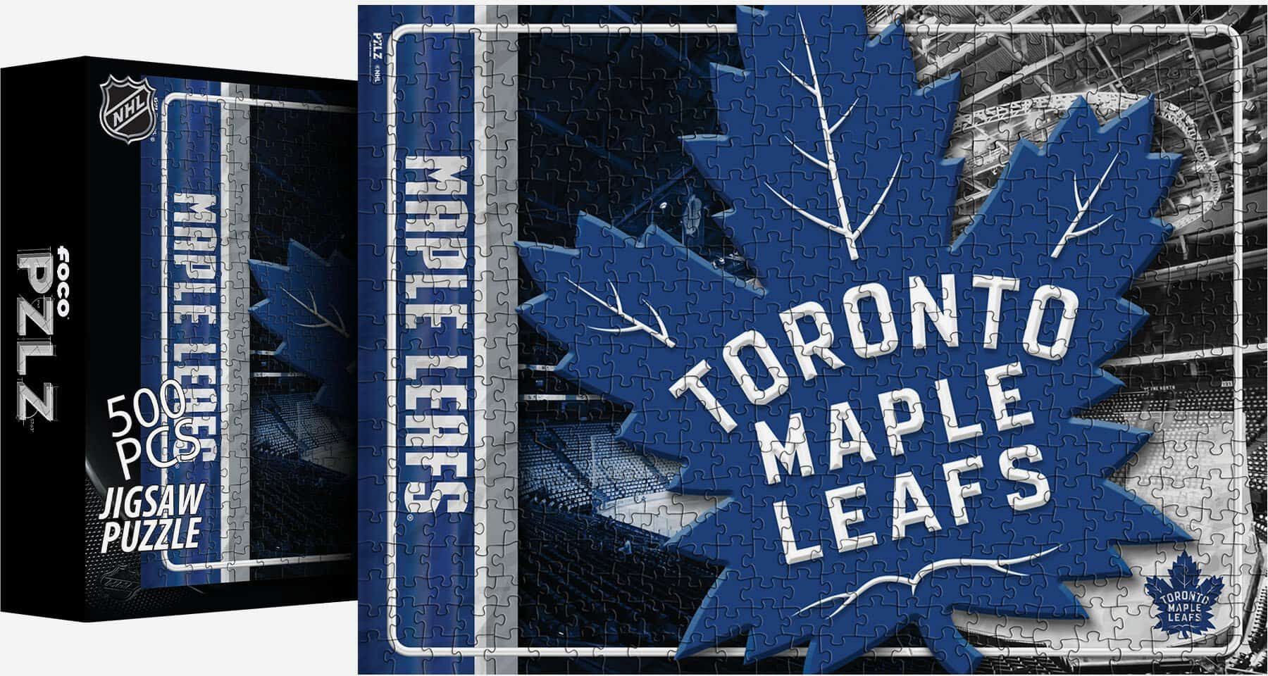 FOCO Toronto Maple Leafs Big Logo 500 Piece Jigsaw Puzzle PZLZ -