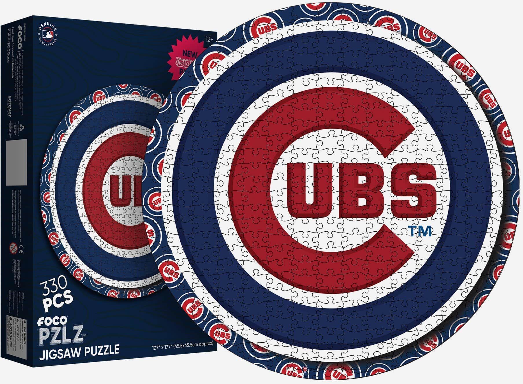 FOCO Chicago Cubs Logo Wood Jigsaw Puzzle PZLZ -