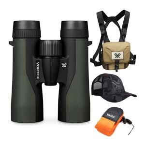 Vortex 10x42 Crossfire HD Roof Prism Binoculars with GlassPak Harness Case, Cap and Floating Strap Bundle in Green