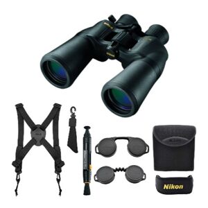 Nikon Aculon A211 10-22x50 Porro Prism Zoom Binoculars with Binocular Harness Bundle in Black