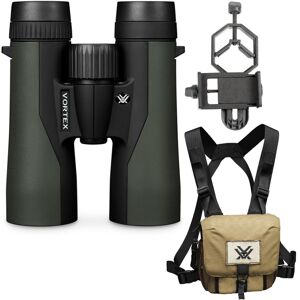 Vortex 10x42 Crossfire HD Roof Prism Binoculars with GlassPak Harness Case and Smart Phone Adapter in Black