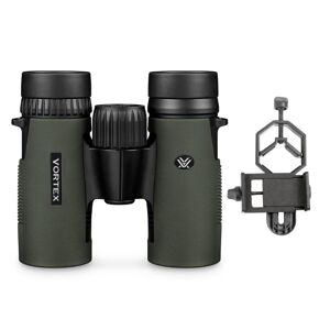 Vortex 10x32 Diamondback HD Roof Prism Binoculars with Smart Phone Adapter in Green
