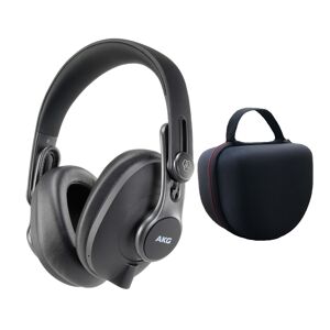 AKG K371-BT Bluetooth Over-Ear Closed-Back Foldable Studio Headphones Bundle with Case in Black