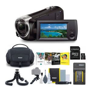 Sony CX405 Handycam 1080p Full HD Camcorder with Exmor R CMOS Sensor Software Suite Bundle in Black