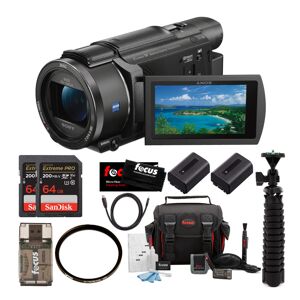 Sony FDR-AX53 UHD 4K Handycam Camcorder with 55mm UV Protector and 64GB Accessory Bundle