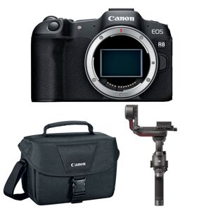 Canon EOS R8 Mirrorless Camera Bundle with DJI RS 3 Gimbal Stabilizer and Gadget Bag