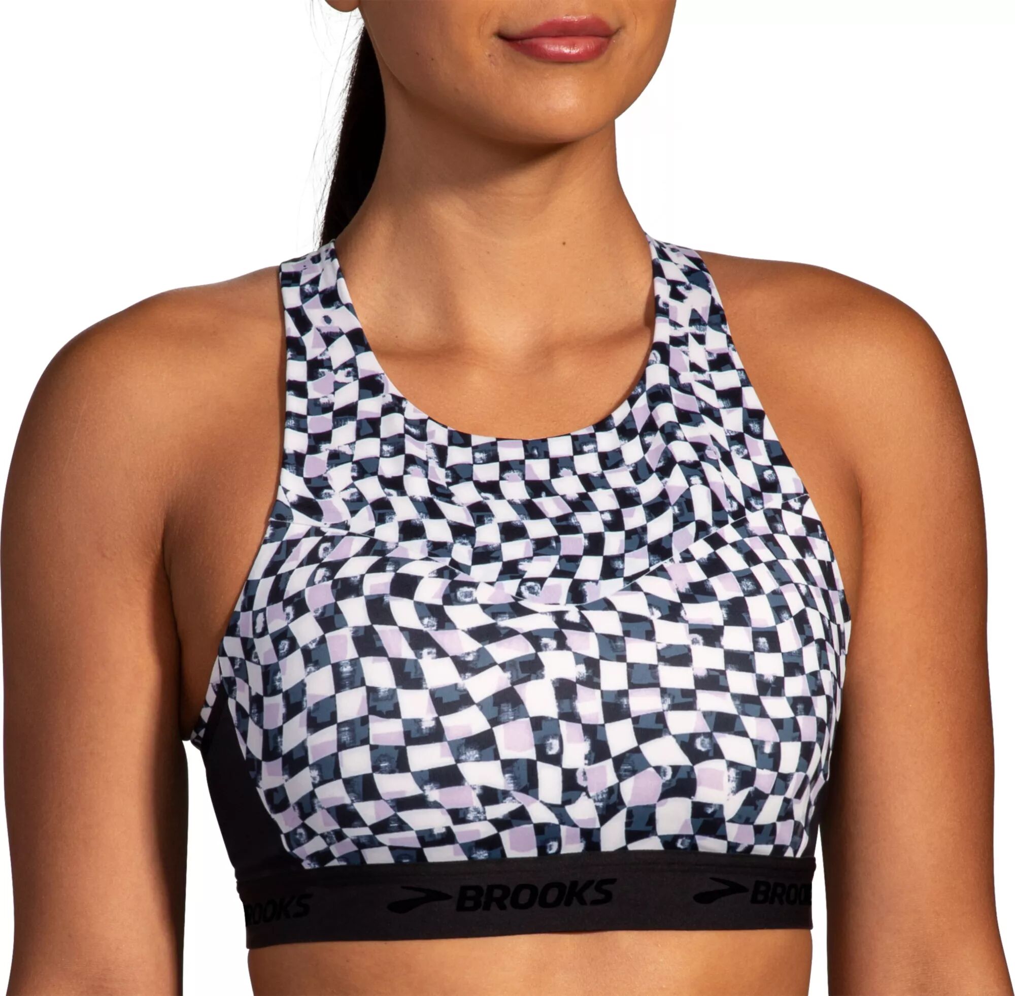 Brooks Women's Drive 3 Pocket Run Bra, 38CD, Speed Check