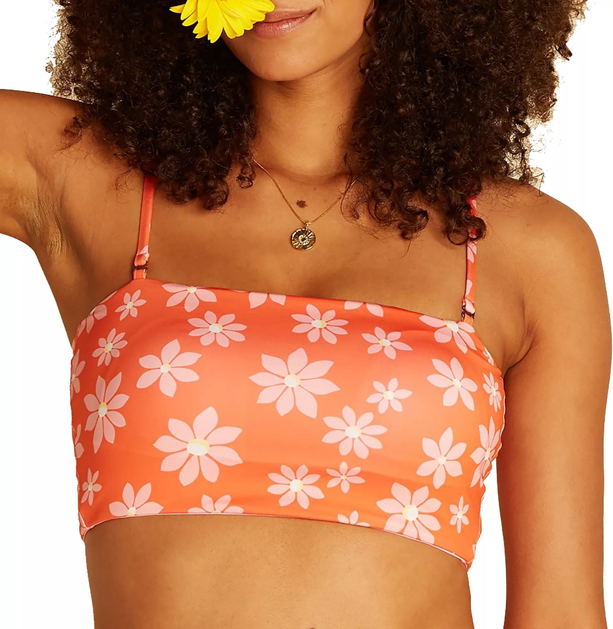 Billabong X Wrangler Women's Out West Dreamin' Tube Bikini Top, Medium, Orange