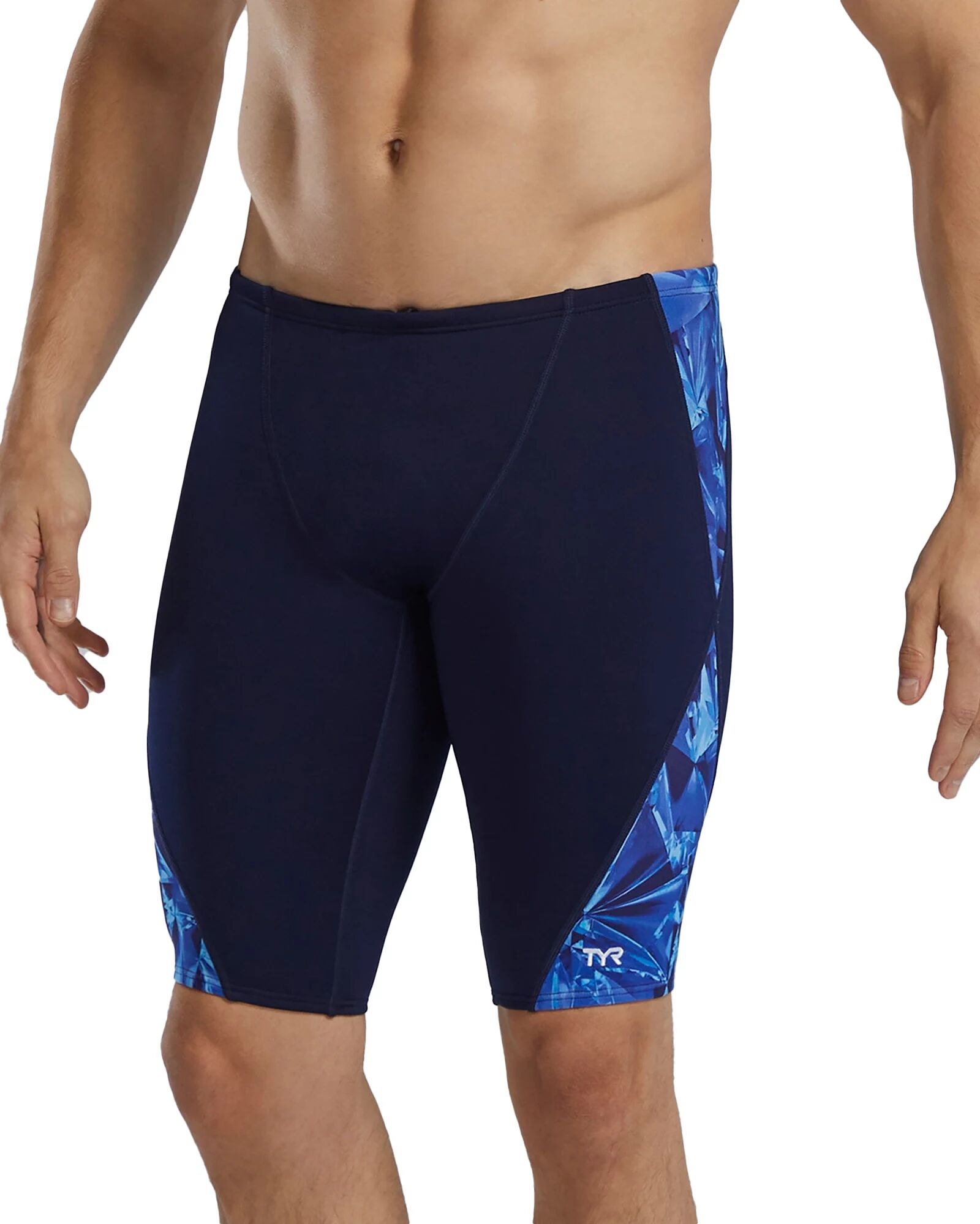 TYR Men's Durafast Eliste Crystalized Jammer Swimsuit, Size 34, Blue