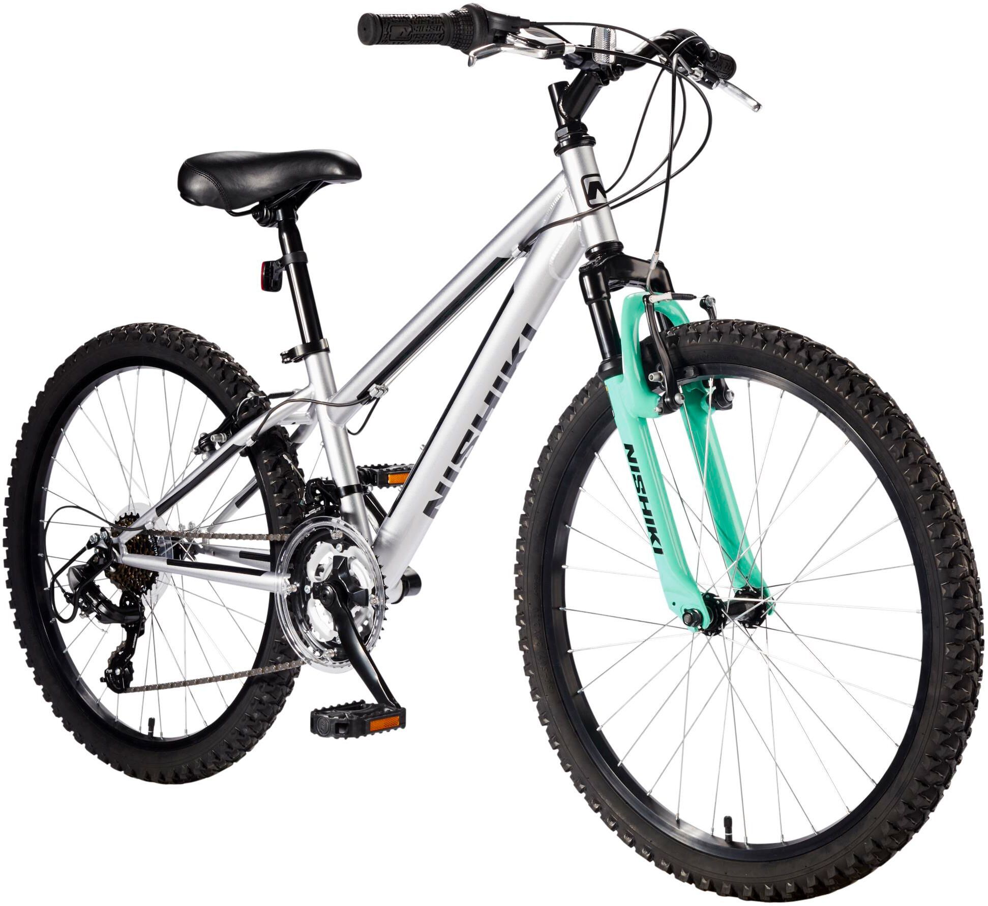 Nishiki Girls' Pueblo 24 in. Mountain Bike, Gray/Black/Mint