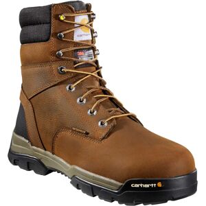 Carhartt Men's Ground Force 8" Brown Waterproof Soft Toe, Size 11, Brown
