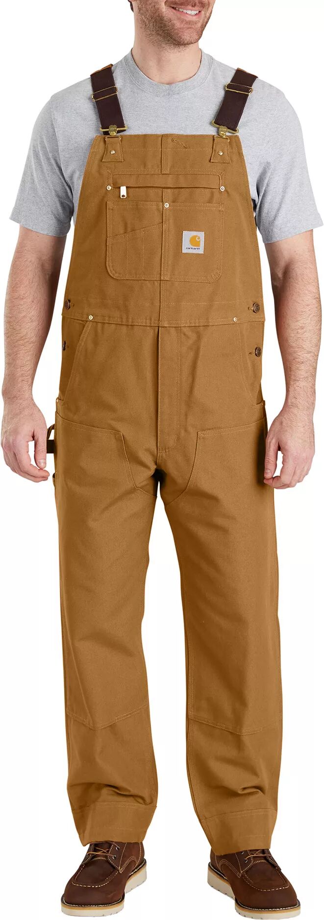 Carhartt Men's Duck Bib Overalls, Size 32, Brown