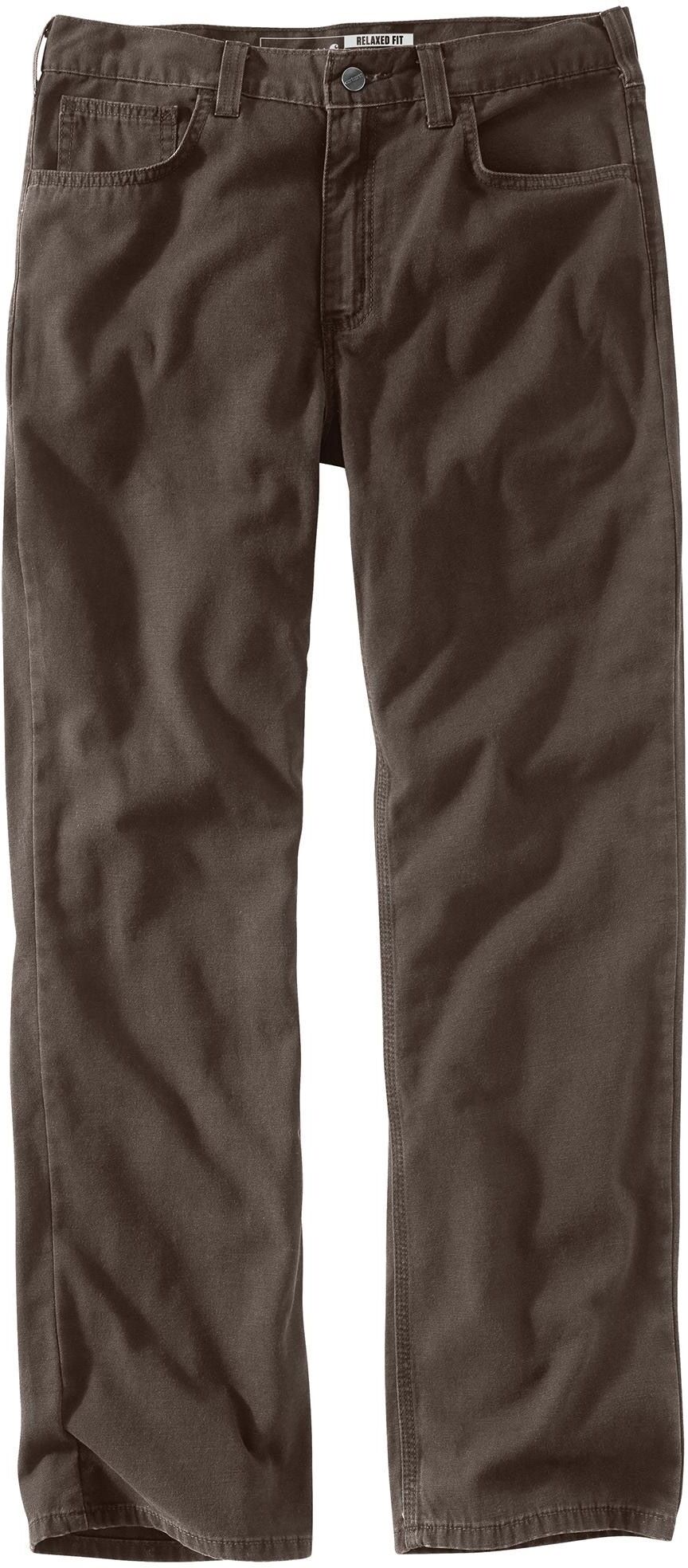 Carhartt Men's Rugged Flex Canvas 5 Pocket Work Pants, Size 36, Brown