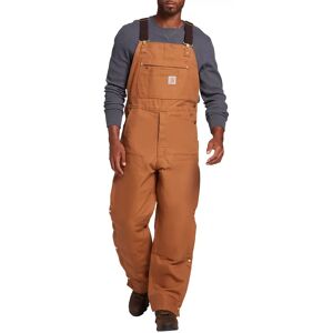 Carhartt Men's Loose Fit Firm Duck Insulated Bib Overalls, Large, Brown