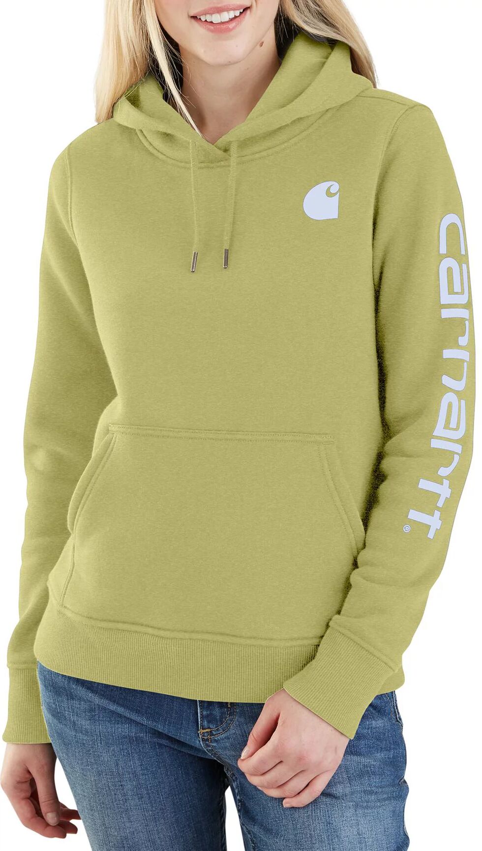 Carhartt Women's Clarksburg Graphic Sleeve Hoodie, Medium, Green