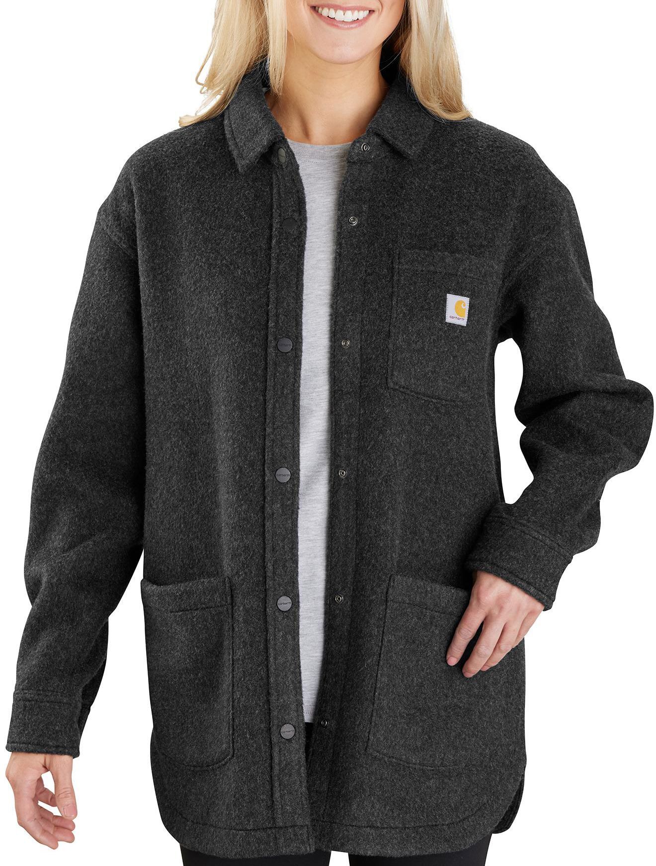 Carhartt Women's Fleece Shirt Jacket, Small, Gray