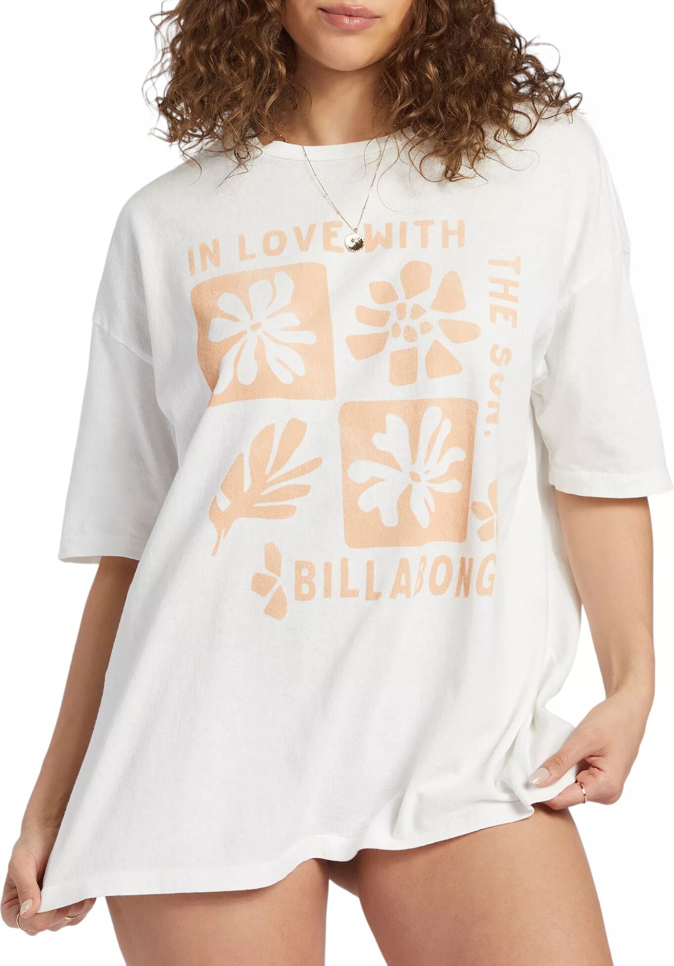 Billabong Women's In Love With The Sun T-Shirt, Medium, White