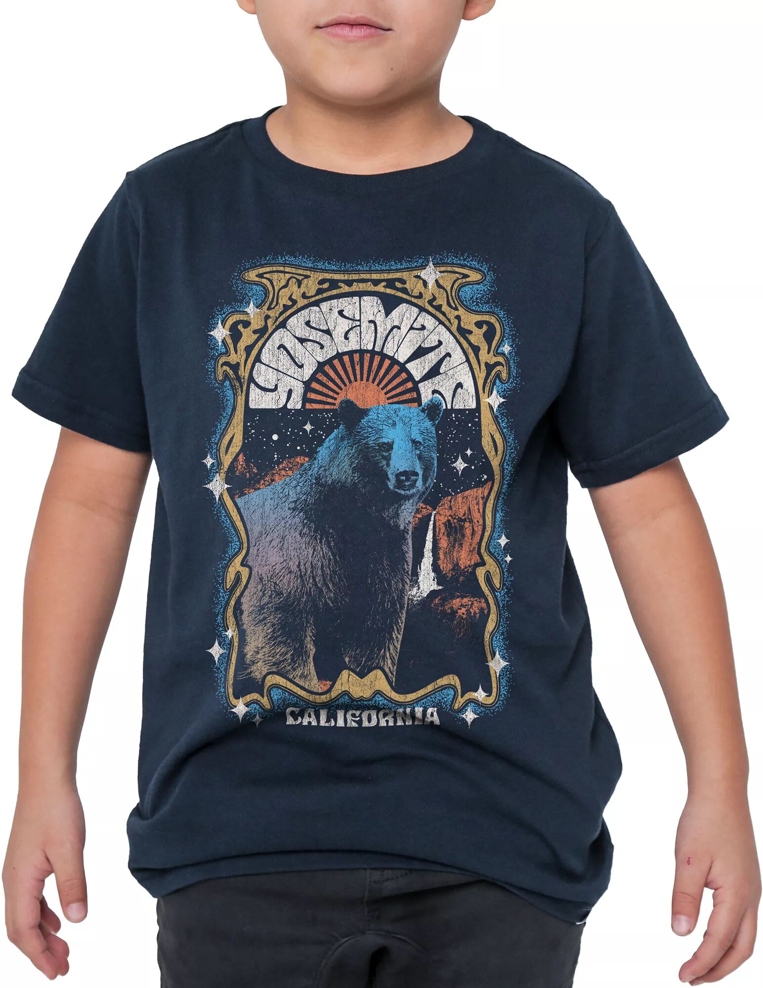 Kid Dangerous Kids' Yosemite Bear T-Shirt, Boys', XL, Navy Blue