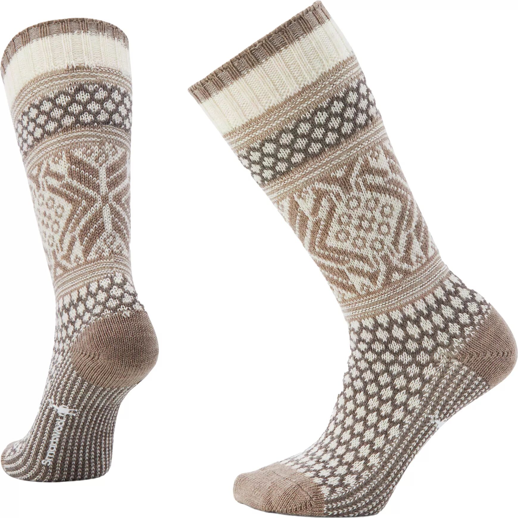 Smartwool Women's Everyday Popcorn Snowflake Pattern Crew Socks, Large, White