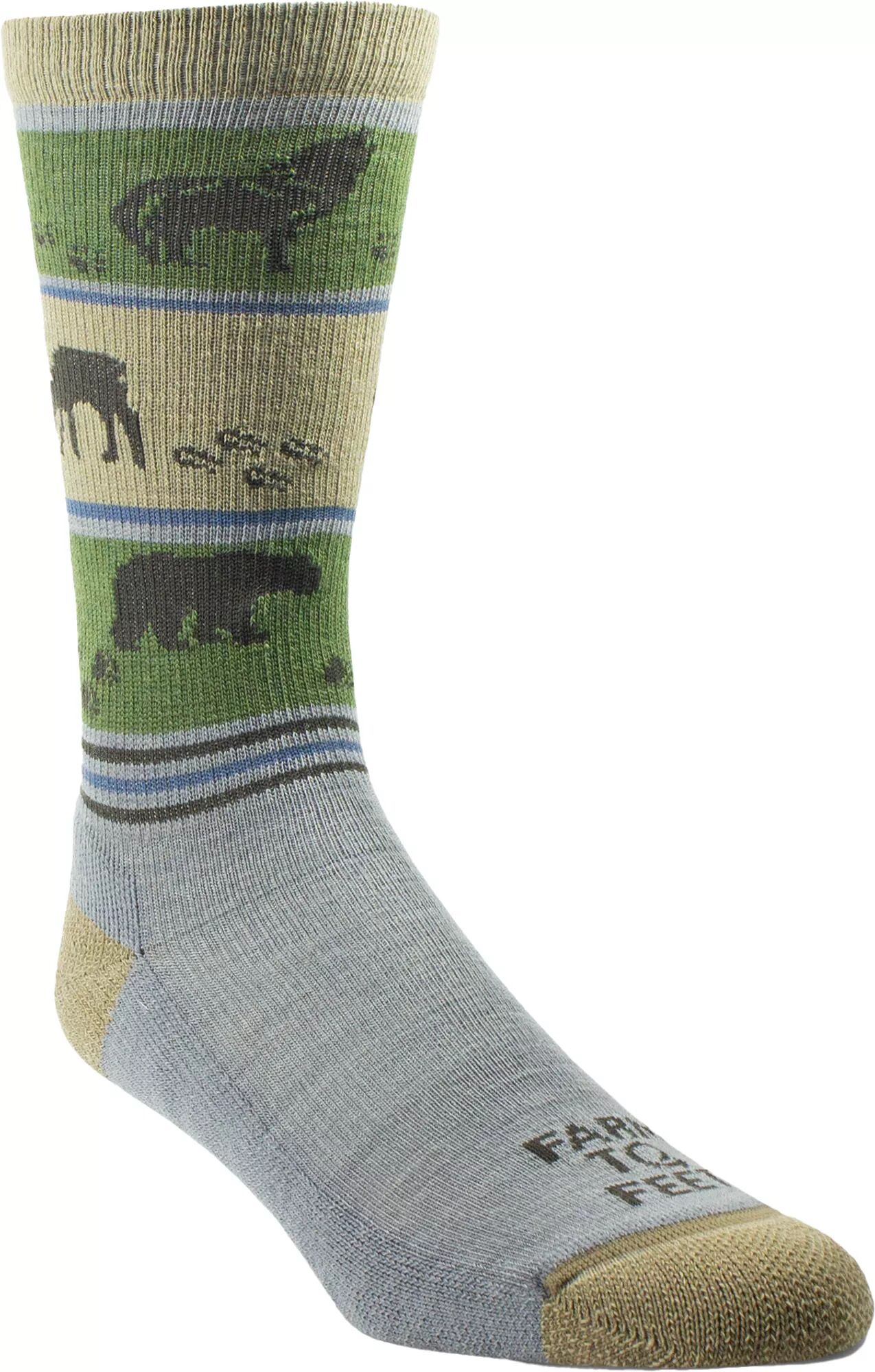 Farm To Feet Newberry Light Cushion Crew Socks, Men's, Large, Gray