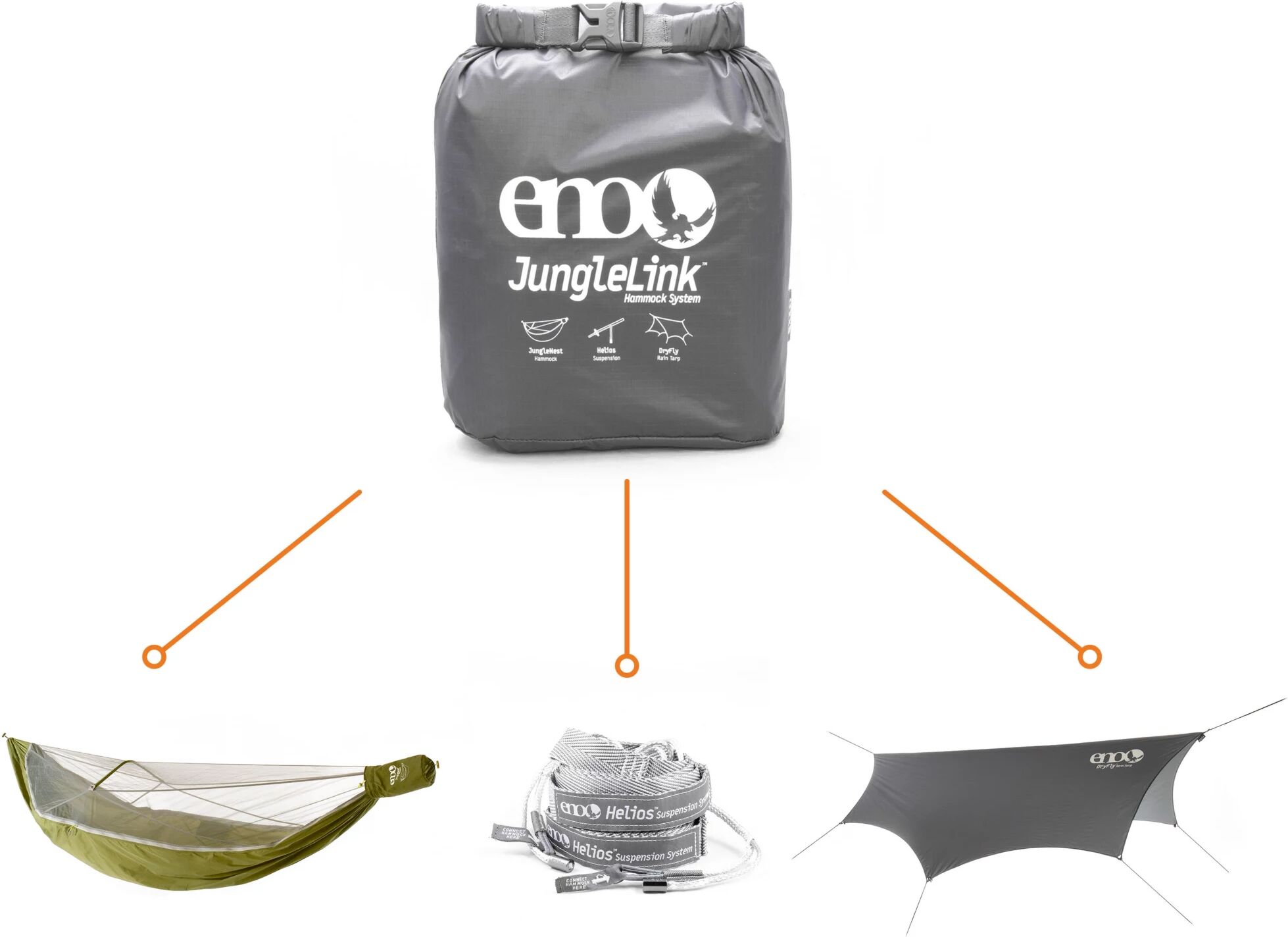 ENO JungleLink Hammock System, Green