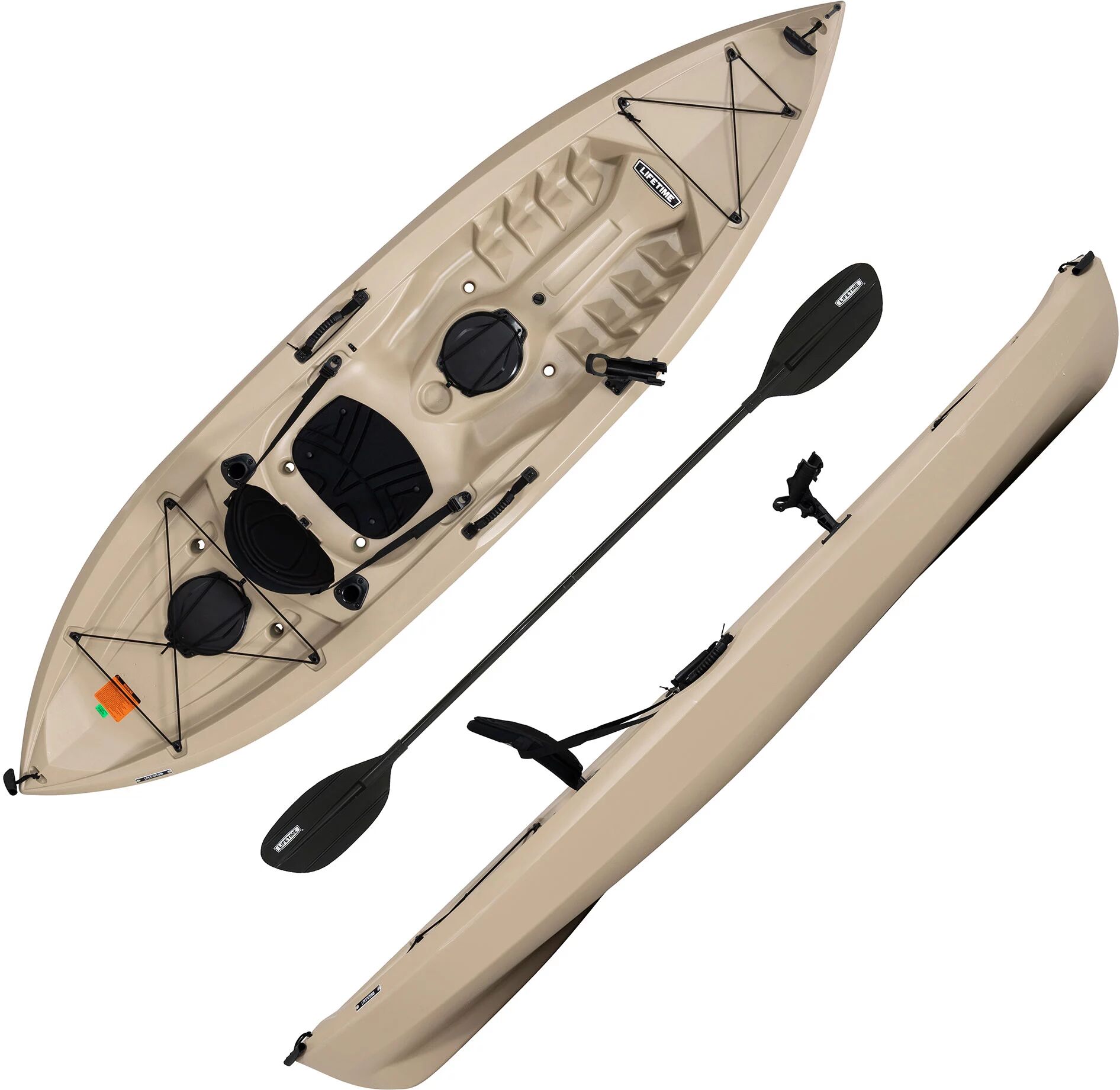 Lifetime Tamarack Muskie 100 Angler Kayak with Paddle Package, Tan