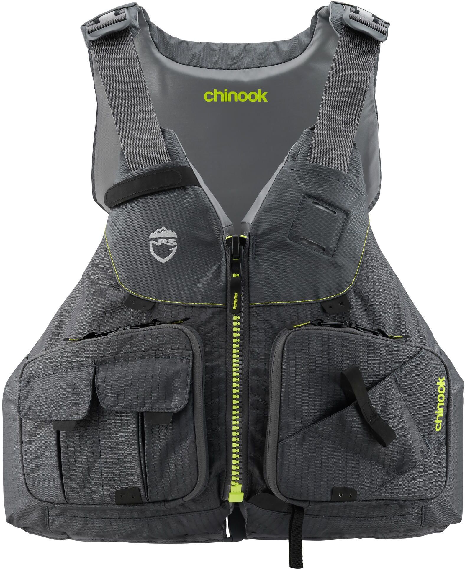 NRS Adult Chinook Fishing Nylon Life Vest, Men's, L/XL, Gray