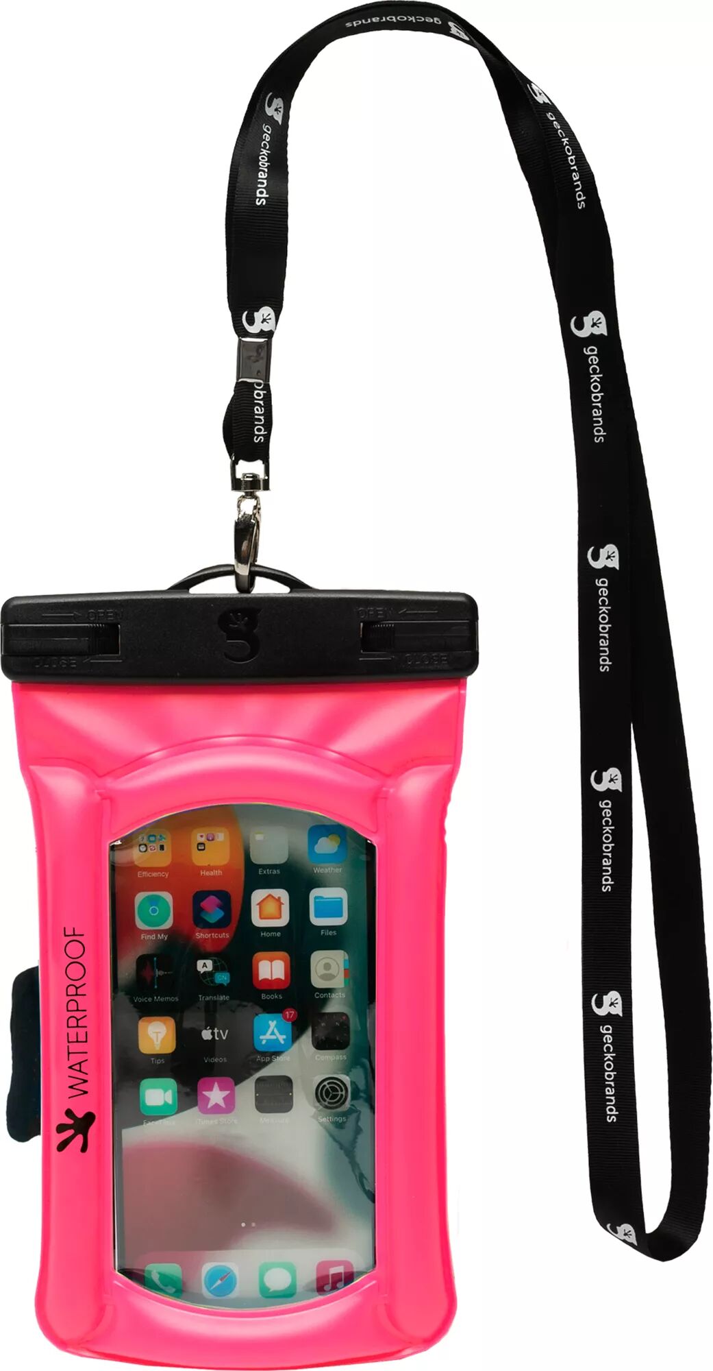 geckobrands Float Phone Dry Bag with Arm Band, Pink