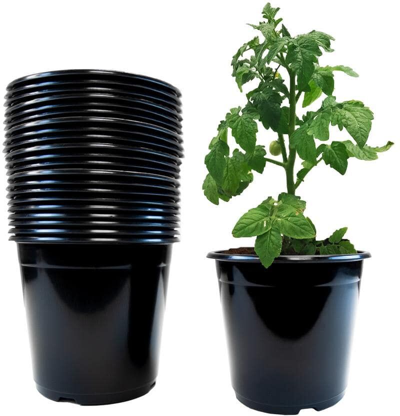 Hydroponics Organic 1 Gal. plastic Nursery Pots (20-Pack)