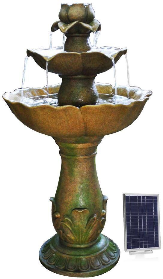 Alpine Solar Flower Style 2-Tiered Fountain