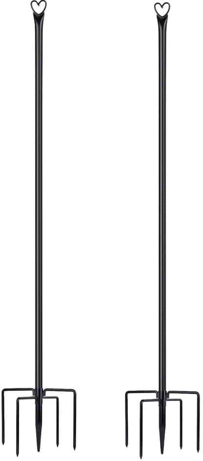 String Light Poles -2 Pack 9.8FT for Outside Hanging - Backyard, Garden, Patio, Deck Lighting Stand for Parties, Wedding