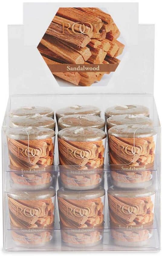 ROOT CANDLES 20-Hour Sandalwood Beige Scented Votive Candle (Set of 18)