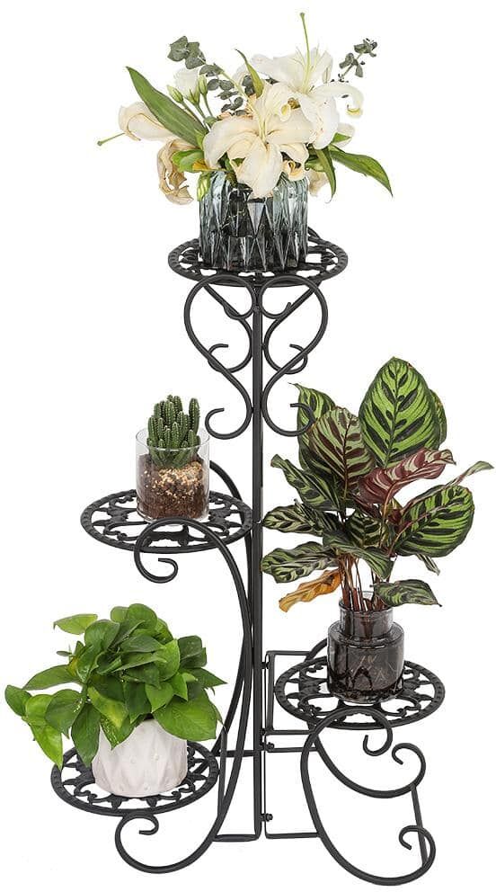 Cisvio Metal Garden Plant Stand Flower Pot Rack Display Stand Shelf Home (Multi-Tier)