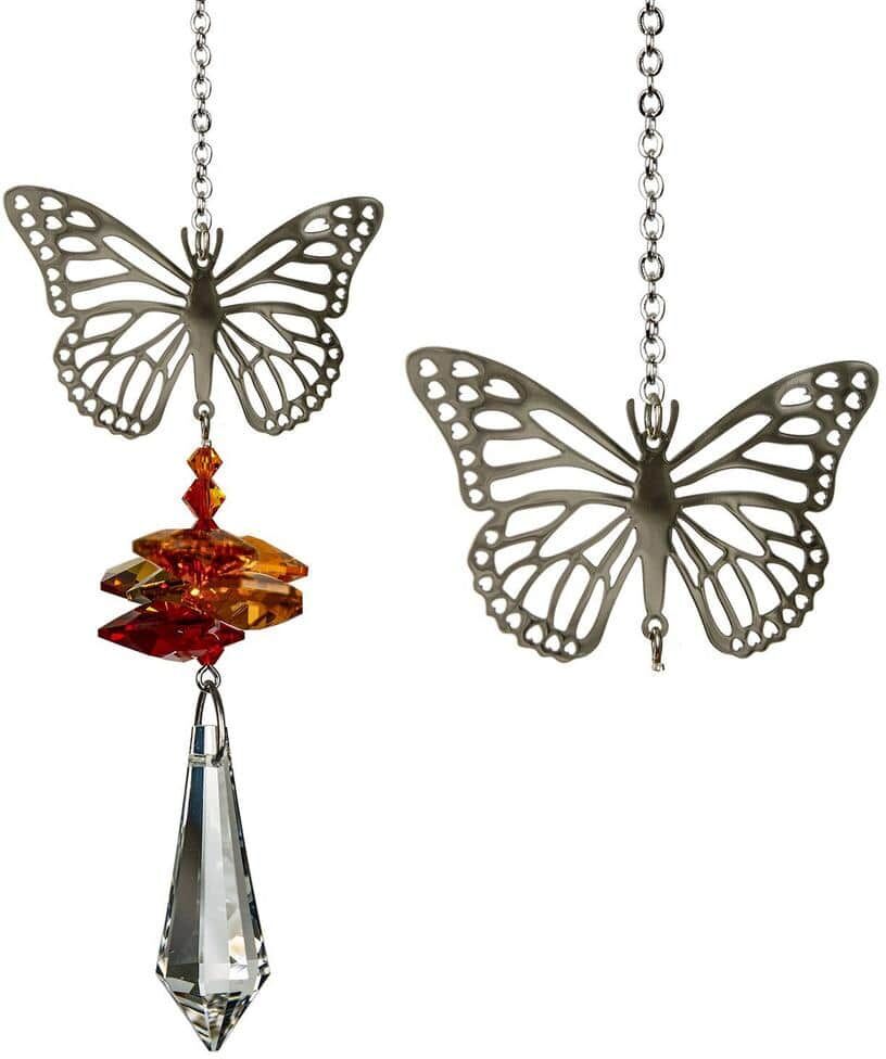 WOODSTOCK CHIMES Woodstock Rainbow Makers Collection, Crystal Fantasy, 4.5 in. Butterfly Crystal Suncatcher