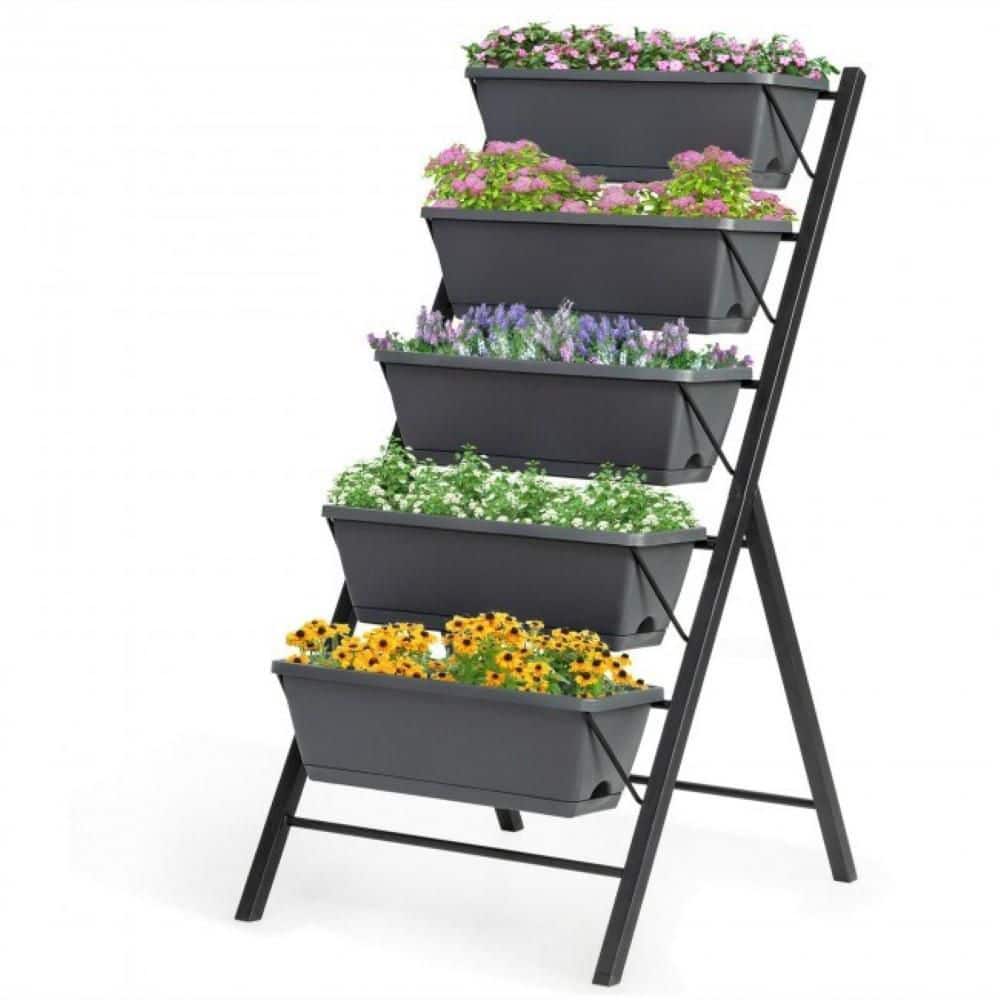 Cisvio 3.75 ft. Vertical Raised Garden Bed with for Patio Balcony (5-Tiers)