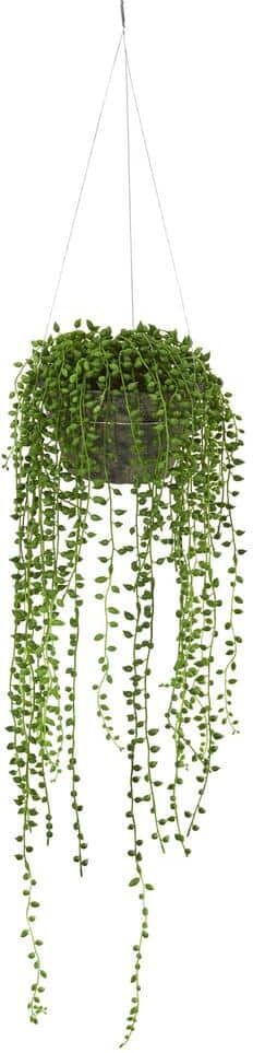 Nearly Natural Indoor String of Pearl Artificial Plant Hanging Basket