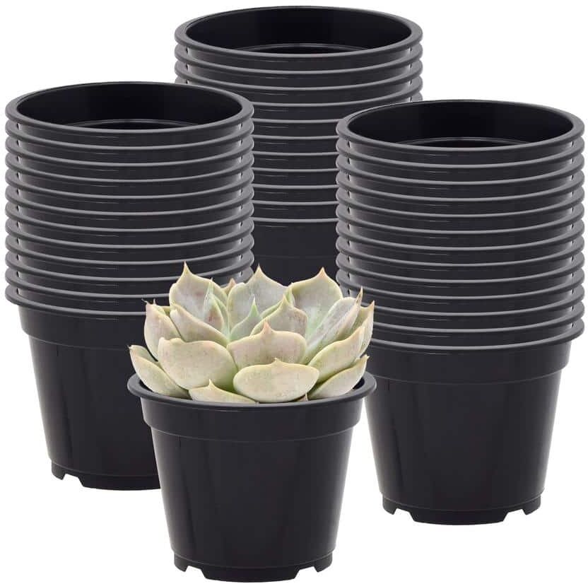 Arcadia Garden Products 3 in. Black Plastic Standard Grow Pot (100-Pack)