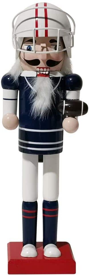 Northlight 14 in. Red and White Wooden Christmas Nutcracker Football Player