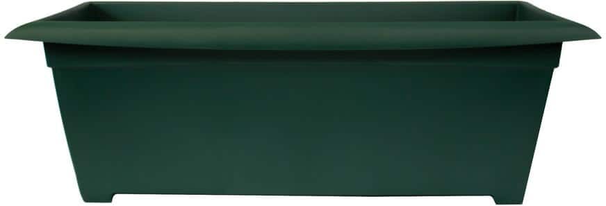 Bloem Dayton 27 in. Plastic Large Window Deck Box Planter, Green