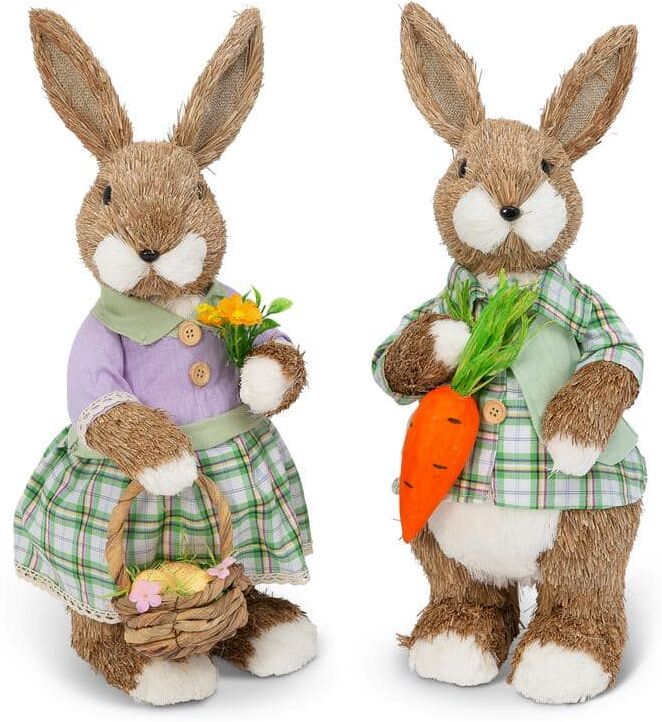 GERSON INTERNATIONAL S/2 17 in. H Handmade Easter Bunny Figurines