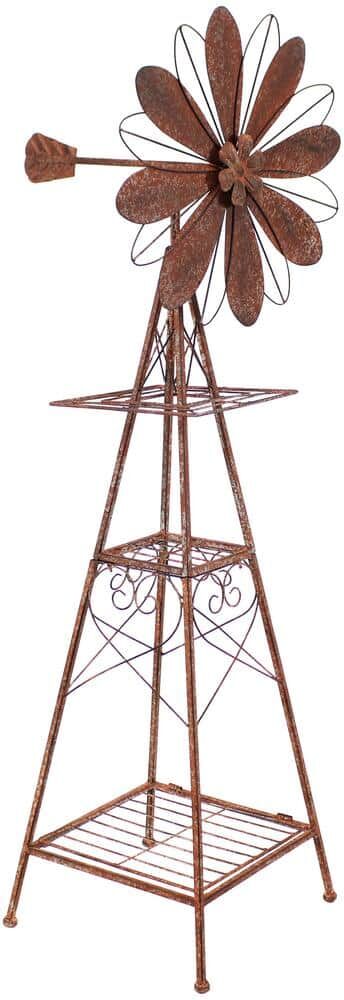 Sunnydaze Decor Rustic Windmill Metal Garden Statue