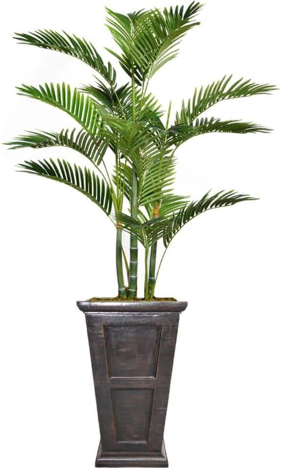 VINTAGE HOME 66.8 in. Tall Palm Tree Artificial Decorative Faux with Burlap Kit and Fiberstone Planter