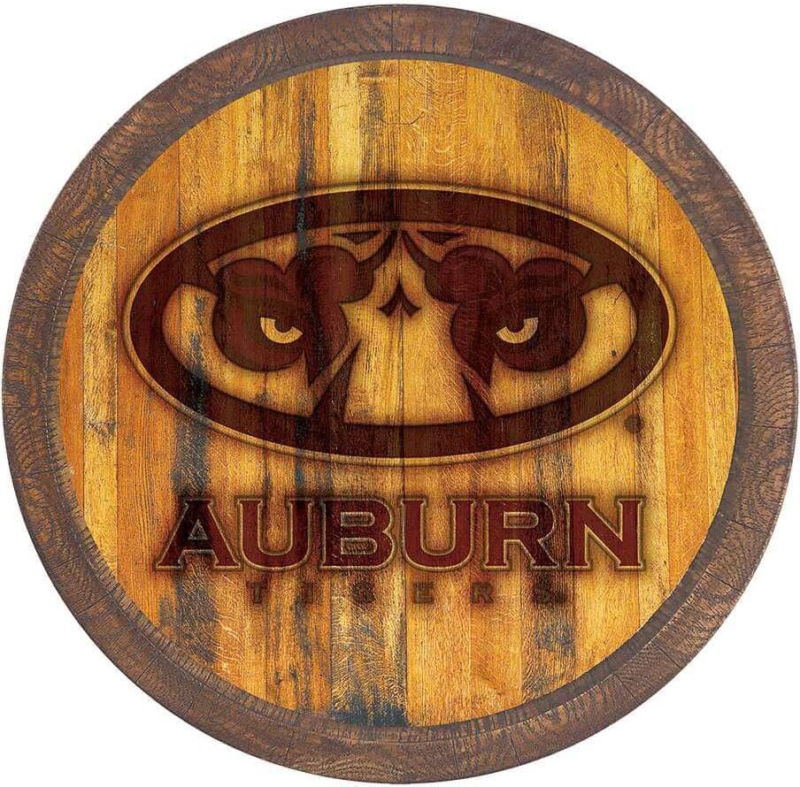 The Fan-Brand 20 in. Auburn Tigers Branded "Faux" Barrel Plastic Decorative Sign