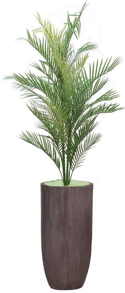 VINTAGE HOME 62 .25 in. Glow in the dark Artificial palm tree in a fiberstone planter