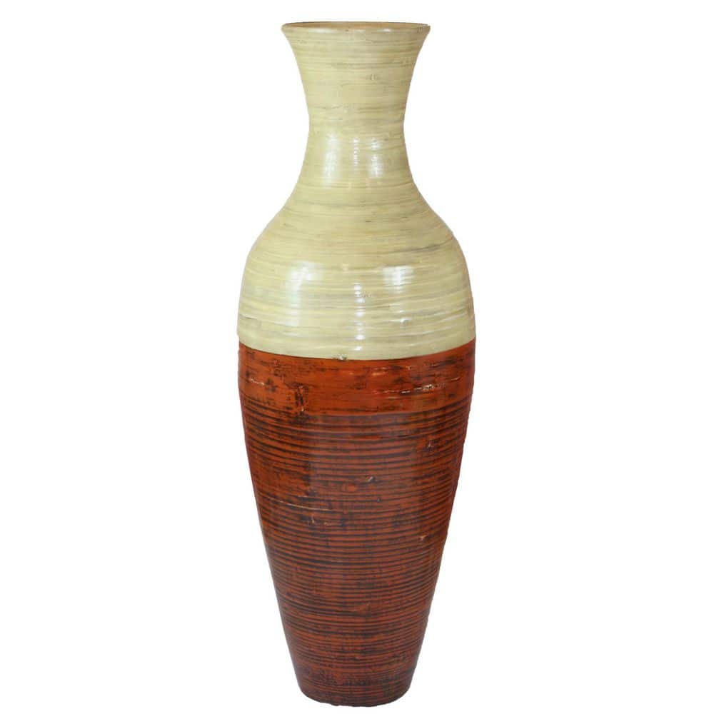 Uniquewise 43-Inch-Tall Vase, Majestic Impressive Vase, Magnificent Rich Large Floor Vase, Flower Holder, Red and Natural Color