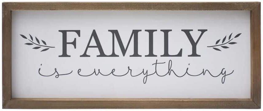 PARISLOFT Family Is Everything Wall Decorative Sign Wood Framed