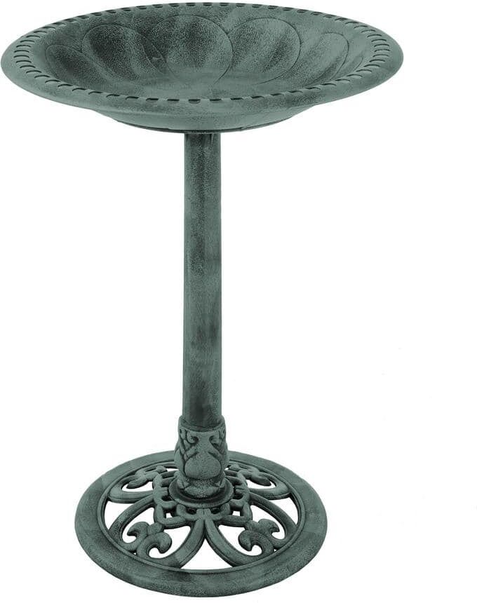 Pure Weather Resistant Antique Bird Bath in Patina Green