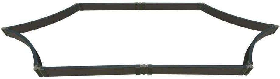 Frame It All 6 ft. x 16 ft. x 5.5 in. Weathered Wood Composite Silver Salver Scalloped Raised Garden Bed - 2 in. Profile